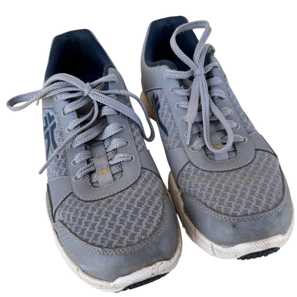 Kuru Quantum Mens 9 Grey Navy Athletic Walking Running Shoes 10134590